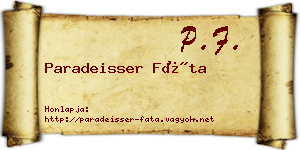 Paradeisser Fáta névjegykártya